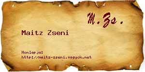Maitz Zseni névjegykártya